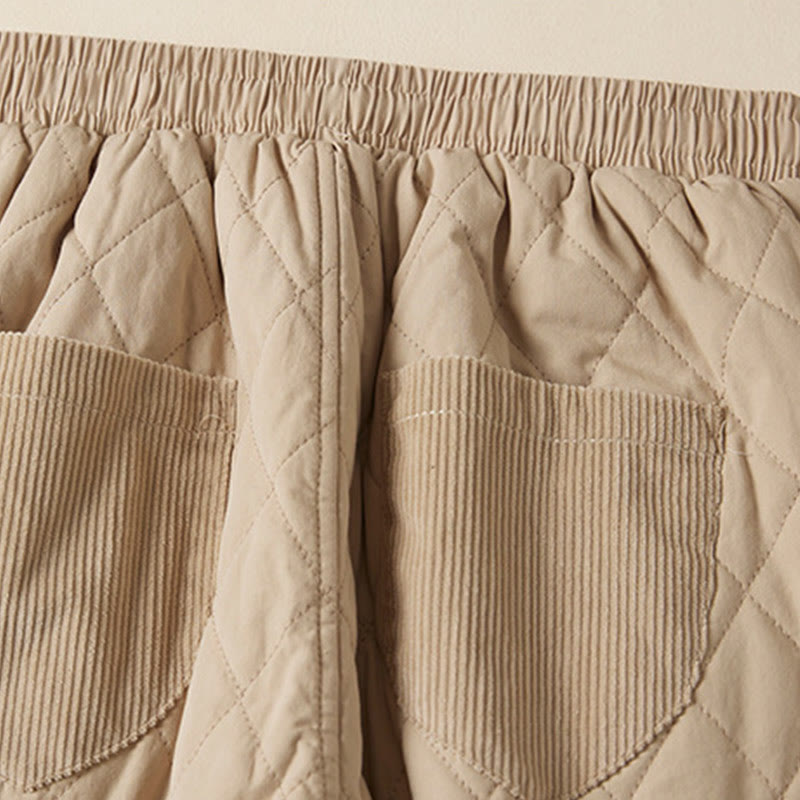 Damskie spodnie haremowe z bawełny z kieszeniami i pikowanymi diamentami Buddha Stones - image 12