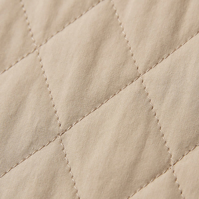 Damskie spodnie haremowe z bawełny z kieszeniami i pikowanym wzorem "Buddha Stones Diamond Quilted Design" z podszewką z polaru - image 14