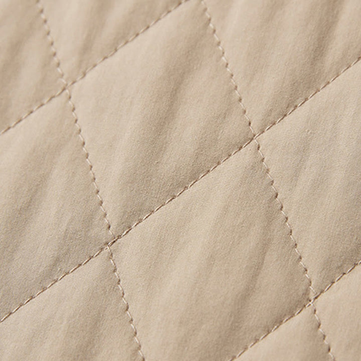 Damskie spodnie haremowe z bawełny z kieszeniami i pikowanym wzorem "Buddha Stones Diamond Quilted Design" z podszewką z polaru - image 15