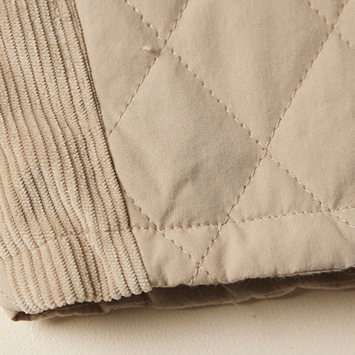Damskie spodnie haremowe z bawełny z kieszeniami i pikowanym wzorem "Buddha Stones Diamond Quilted Design" z podszewką z polaru - image 17