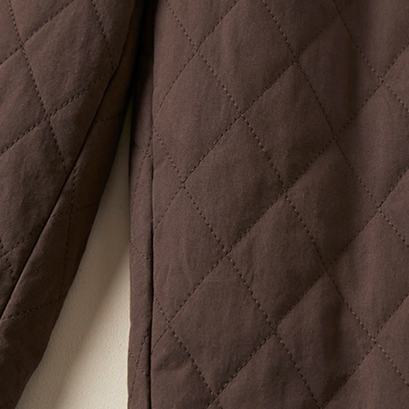 Damskie spodnie haremowe z bawełny z kieszeniami i pikowanym wzorem "Buddha Stones Diamond Quilted Design" z podszewką z polaru - image 23