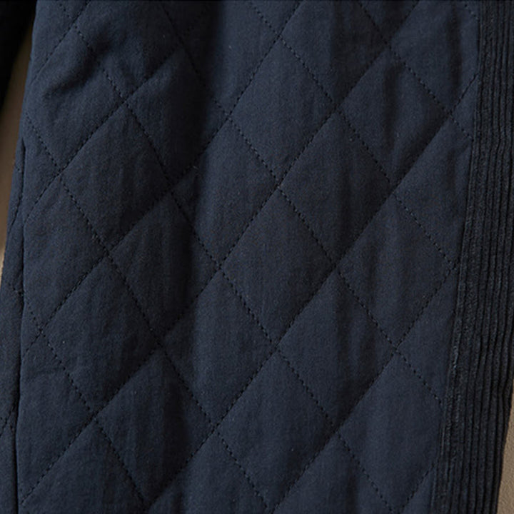 Damskie spodnie haremowe z bawełny z kieszeniami i pikowanym wzorem "Buddha Stones Diamond Quilted Design" z podszewką z polaru - image 5