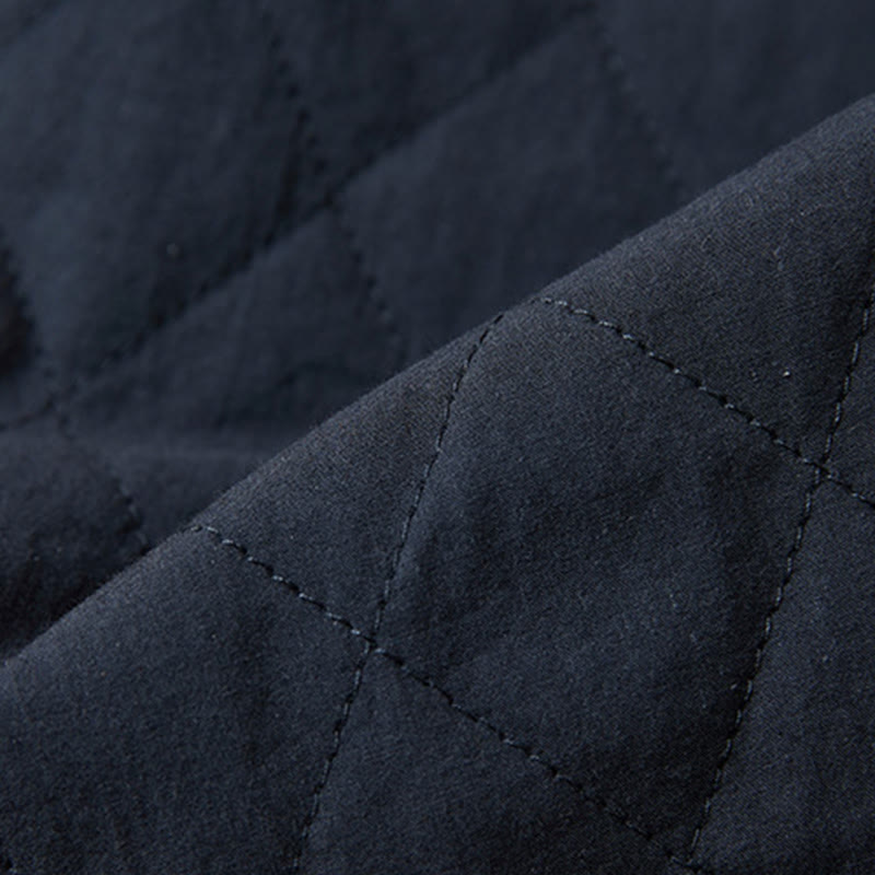 Damskie spodnie haremowe z bawełny z kieszeniami i pikowanym wzorem "Buddha Stones Diamond Quilted Design" z podszewką z polaru - image 6