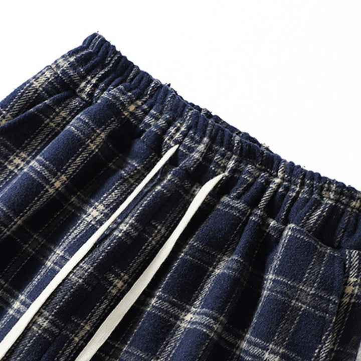 Damskie spodnie haremowe z bawełny z podszewką z polaru i kieszeniami w kratę w stylu retro z motywem Buddha Stones - image 2