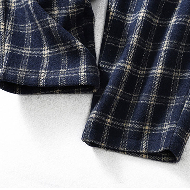 Damskie spodnie haremowe z bawełny z podszewką z polaru i kieszeniami w kratę w stylu retro z motywem Buddha Stones - image 7