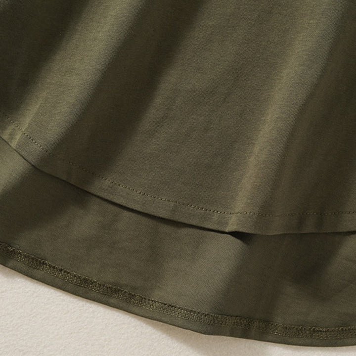 Koszulka damska z długim rękawem z bawełny i lnu Buddha Stones, swobodna, z nieregularnym brzegiem - image 7