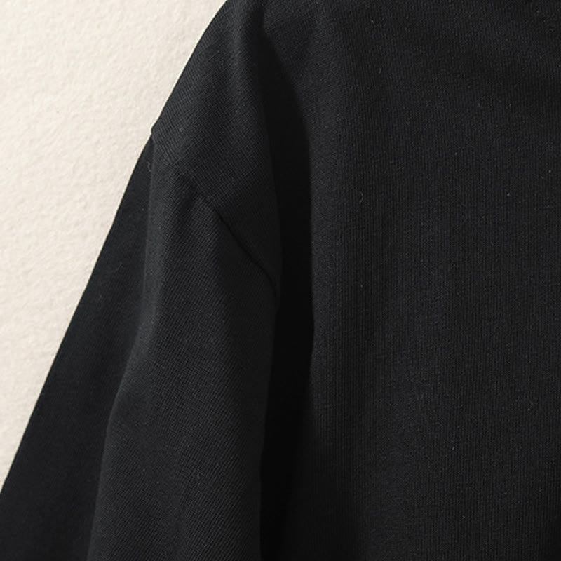 Koszulka damska z długim rękawem z bawełny i lnu Buddha Stones, swobodna, z nieregularnym brzegiem - image 13