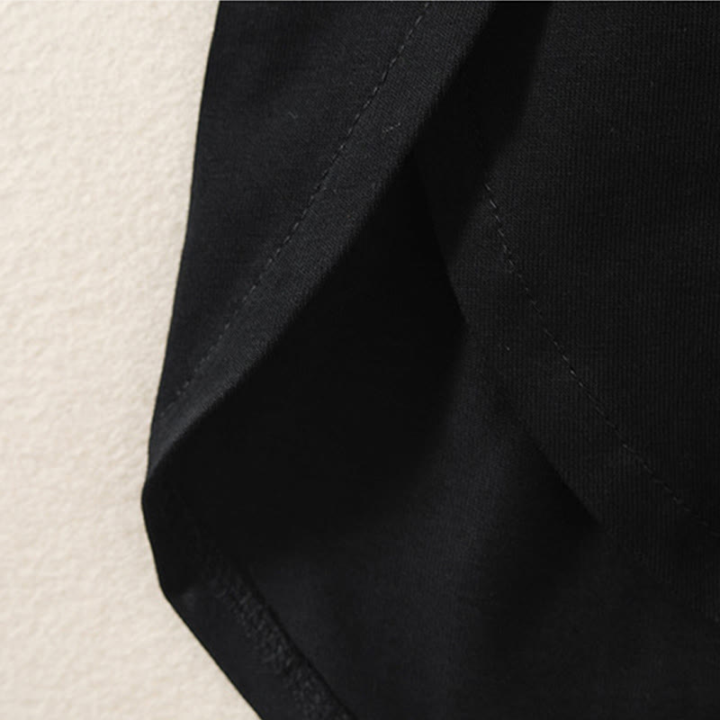 Koszulka damska z długim rękawem z bawełny i lnu Buddha Stones, swobodna, z nieregularnym brzegiem - image 11