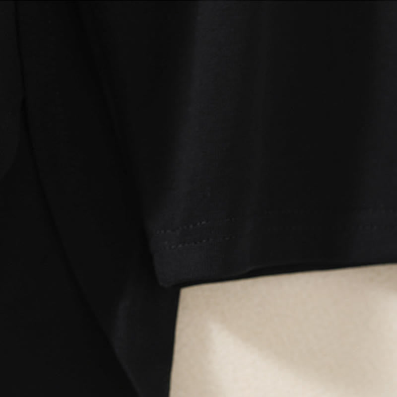 Koszulka damska z długim rękawem z bawełny i lnu Buddha Stones, swobodna, z nieregularnym brzegiem - image 12