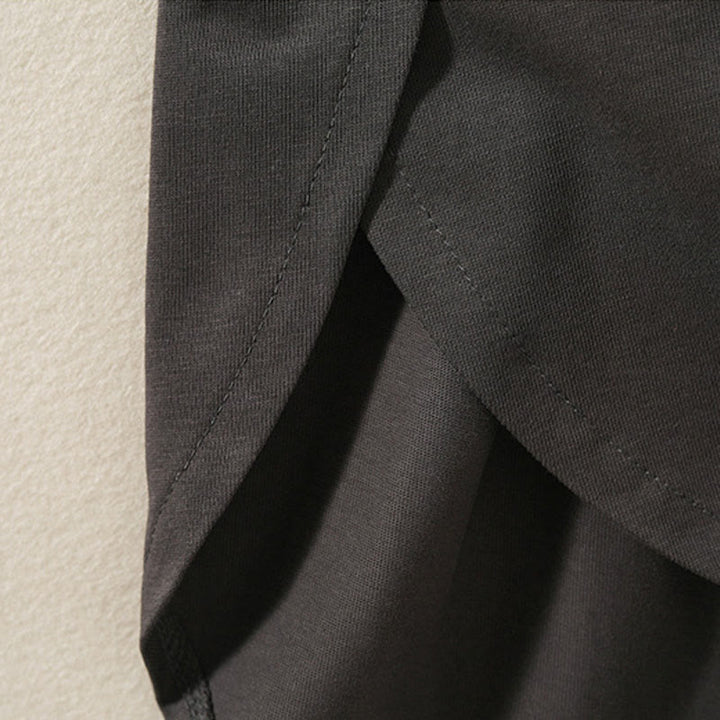 Koszulka damska z długim rękawem z bawełny i lnu Buddha Stones, swobodna, z nieregularnym brzegiem - image 19