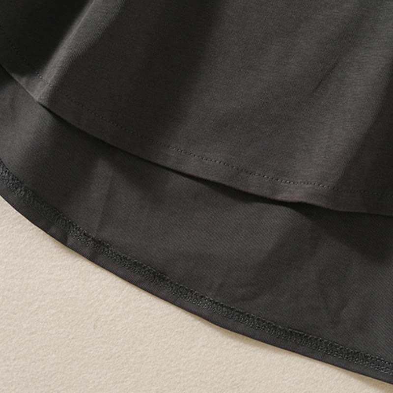 Koszulka damska z długim rękawem z bawełny i lnu Buddha Stones, swobodna, z nieregularnym brzegiem - image 18