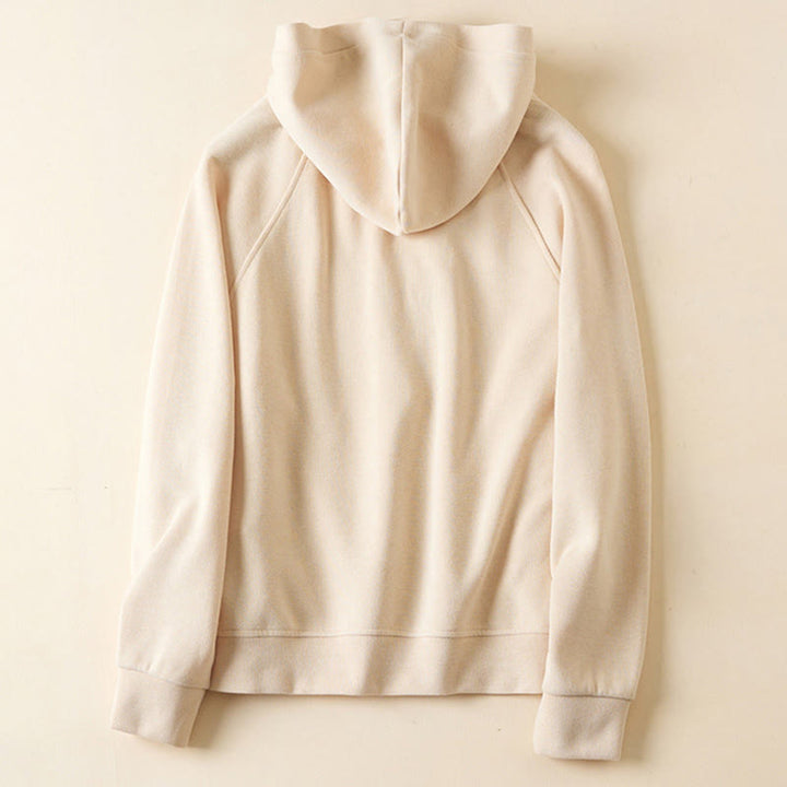 Kurtka damska z kapturem z bawełny Buddha Stones , z prostymi guzikami i kieszeniami - image 9