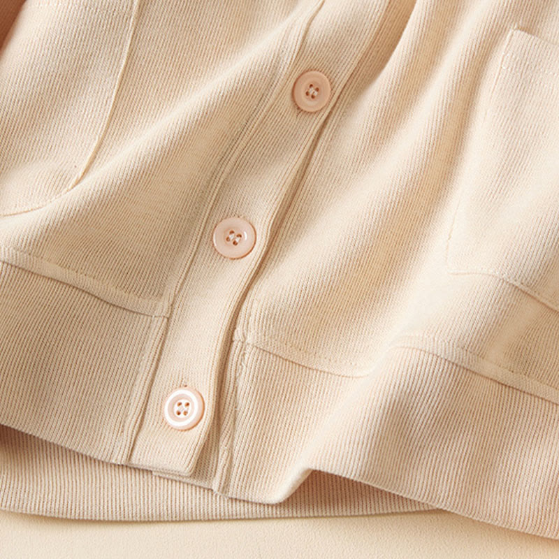 Kurtka damska z kapturem z bawełny Buddha Stones , z prostymi guzikami i kieszeniami - image 15