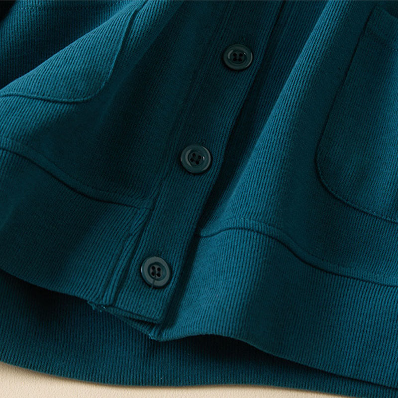 Kurtka damska z kapturem z bawełny Buddha Stones , z prostymi guzikami i kieszeniami - image 20