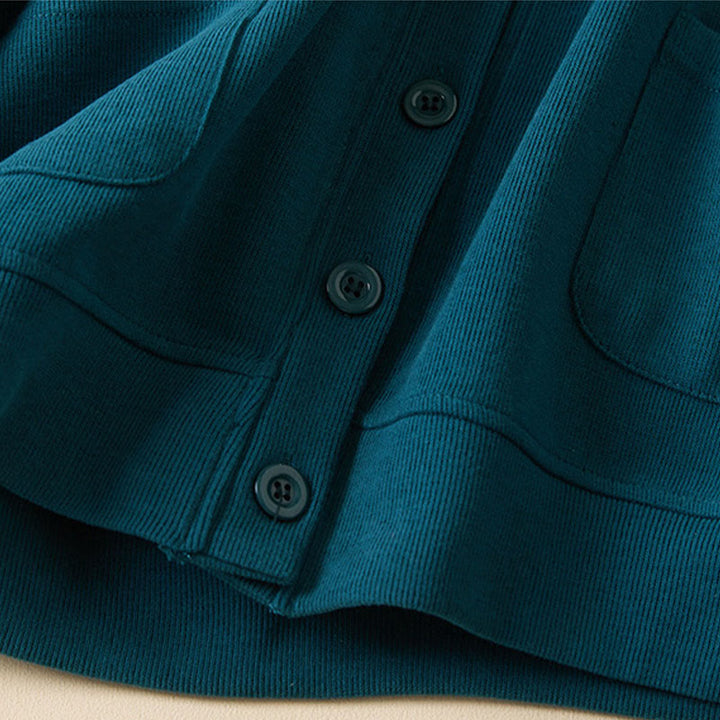 Kurtka damska z kapturem z bawełny Buddha Stones , z prostymi guzikami i kieszeniami - image 20