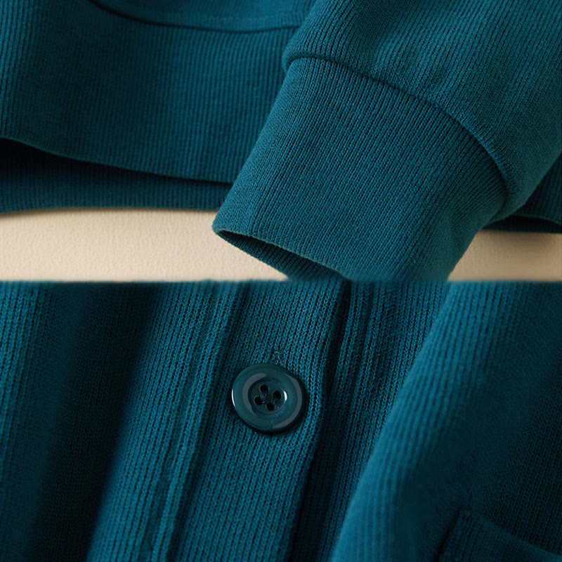 Kurtka damska z kapturem z bawełny Buddha Stones , z prostymi guzikami i kieszeniami - image 23