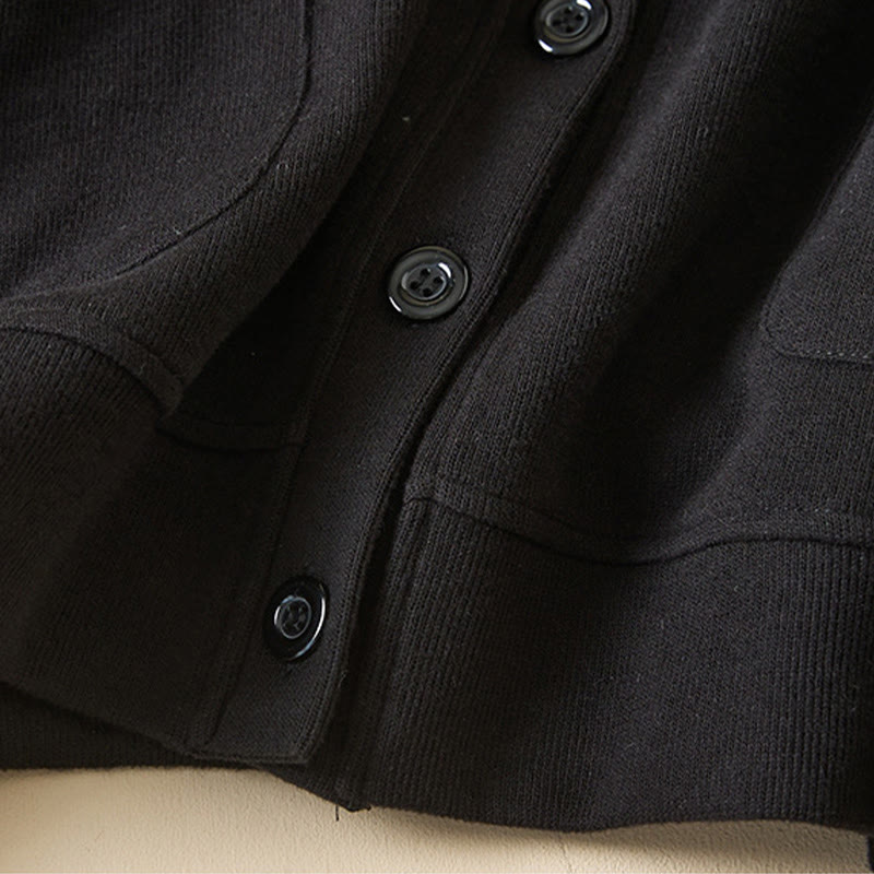 Kurtka damska z kapturem z bawełny Buddha Stones , z prostymi guzikami i kieszeniami - image 30