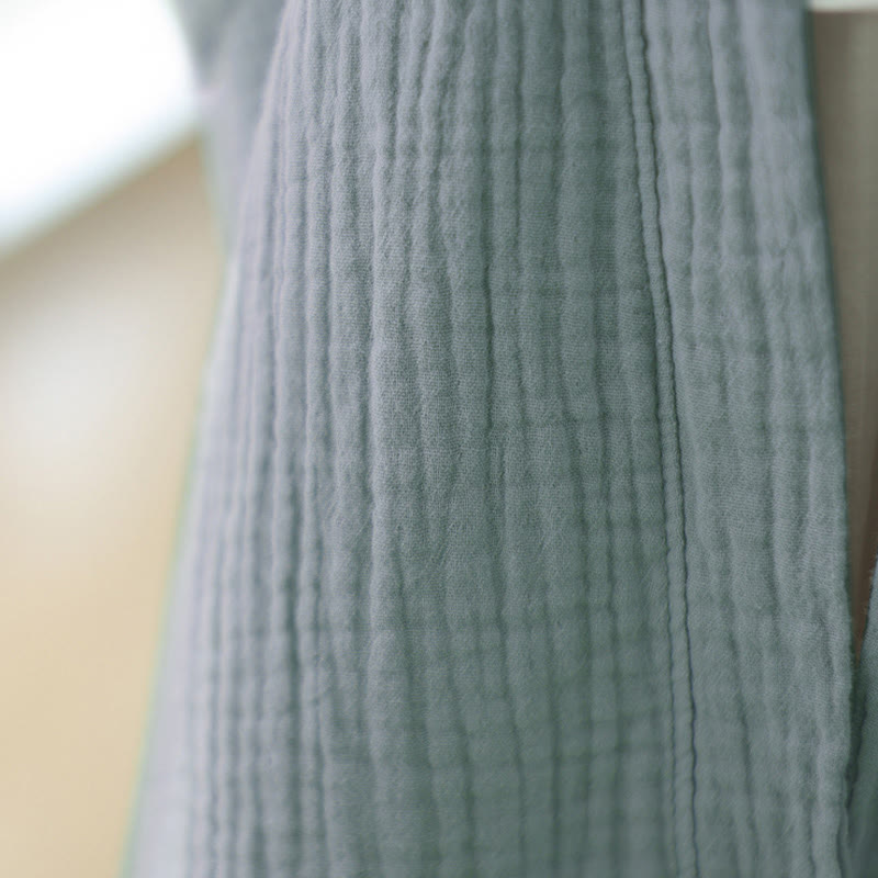 Kurtka z lnu bawełnianego z kieszeniami, z długim rękawem i motywem medytacji zen, z Buddha Stones - image 26