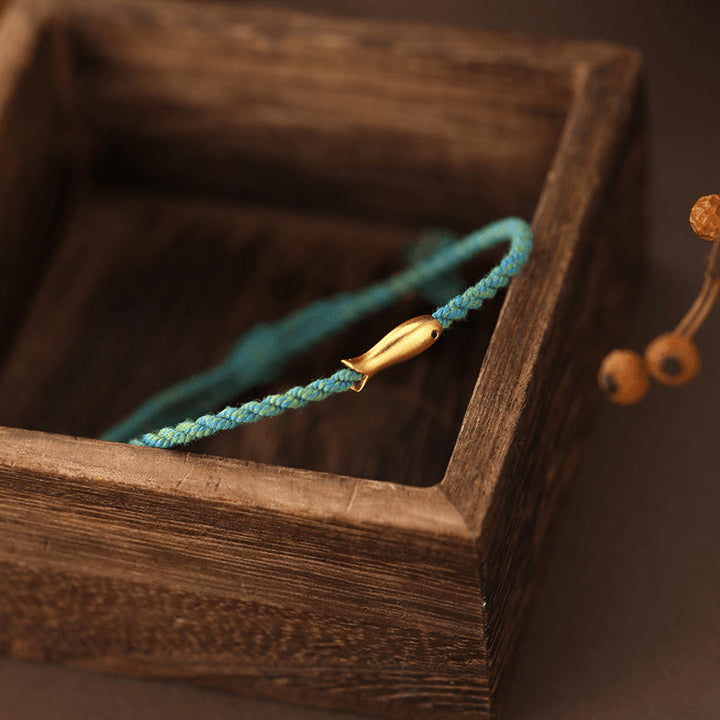 Bransoletka z miedzi i Buddha Stones z motywem ryby Koi, przynosząca szczęście - image 3