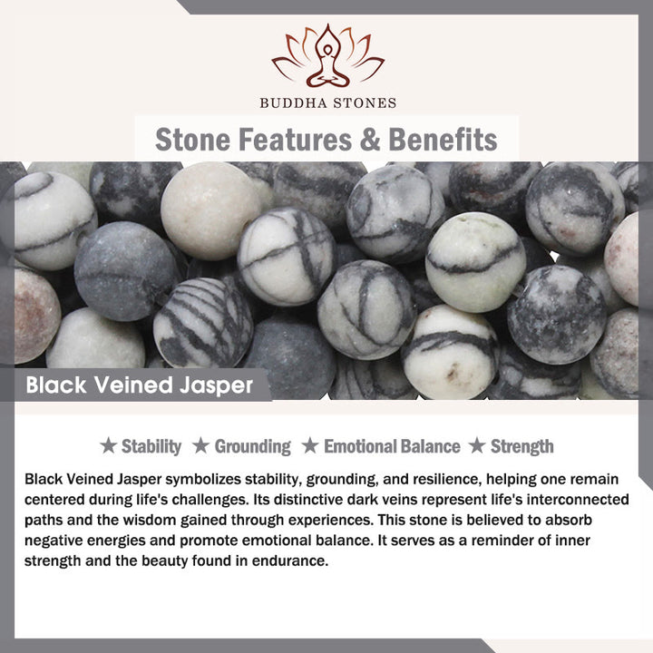 Bransoletka stabilizacyjna z Buddha Stones, srebro próby 925, szary pręgowany kot, naturalny czarny żyłkowany jaspis - image 7
