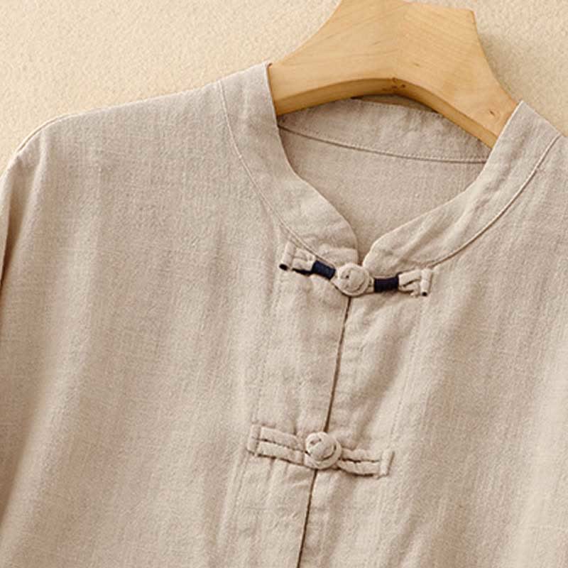 Buddha Stones Literacki Artystyczny Guzik Chiński Węzeł Codzienna Odzież Bawełniana - image 2