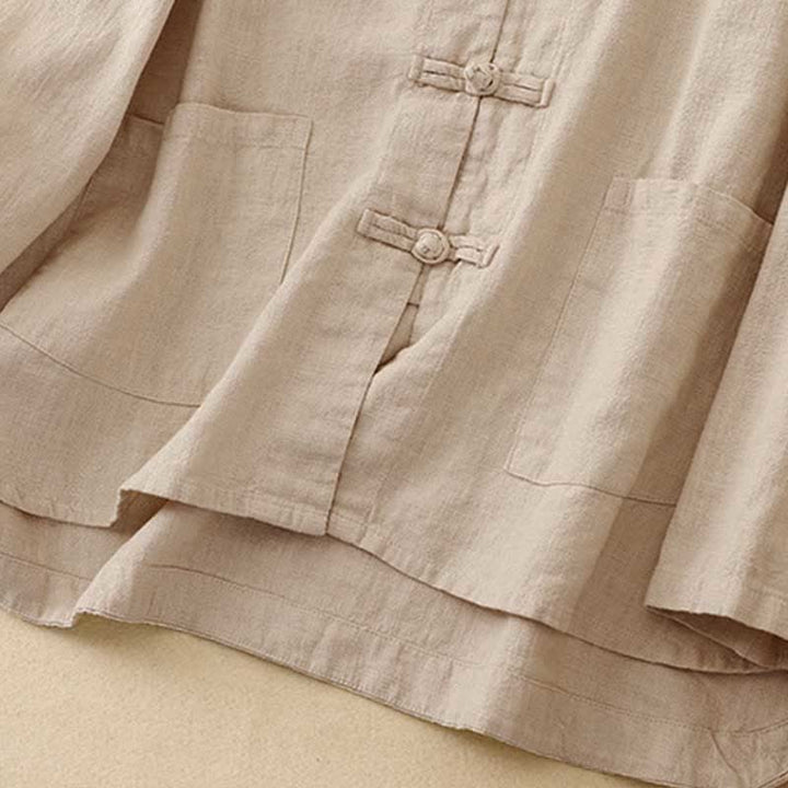 Buddha Stones Literacki Artystyczny Guzik Chiński Węzeł Codzienna Odzież Bawełniana - image 6