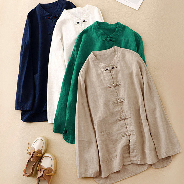 Buddha Stones Literacki Artystyczny Guzik Chiński Węzeł Codzienna Odzież Bawełniana - image 24