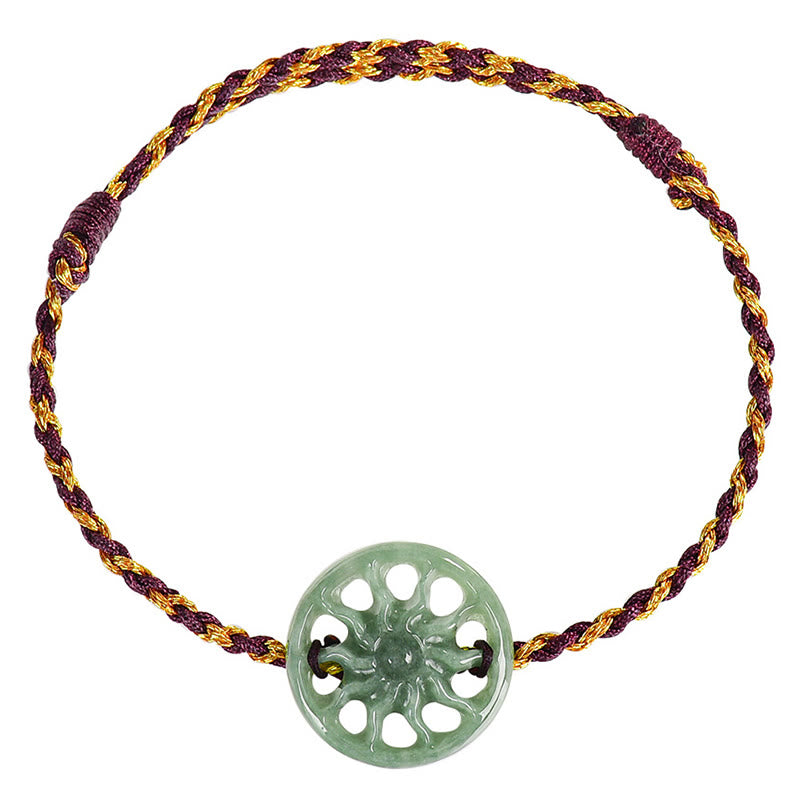 Bransoletka z plecionej liny z jadeitu i Buddha Stones , z motywem słońca - image 9