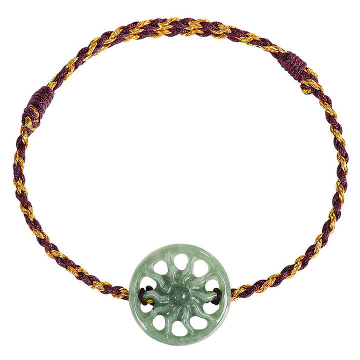 Bransoletka z plecionej liny z jadeitu i Buddha Stones , z motywem słońca - image 9