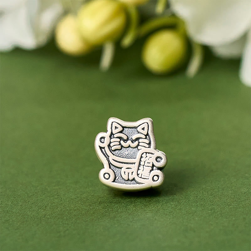 Naszyjnik z wisiorkiem i łańcuszkiem z Buddha Stones ze srebra próby 999 i ochroną kota fortuny ze srebra próby 925 - image 6