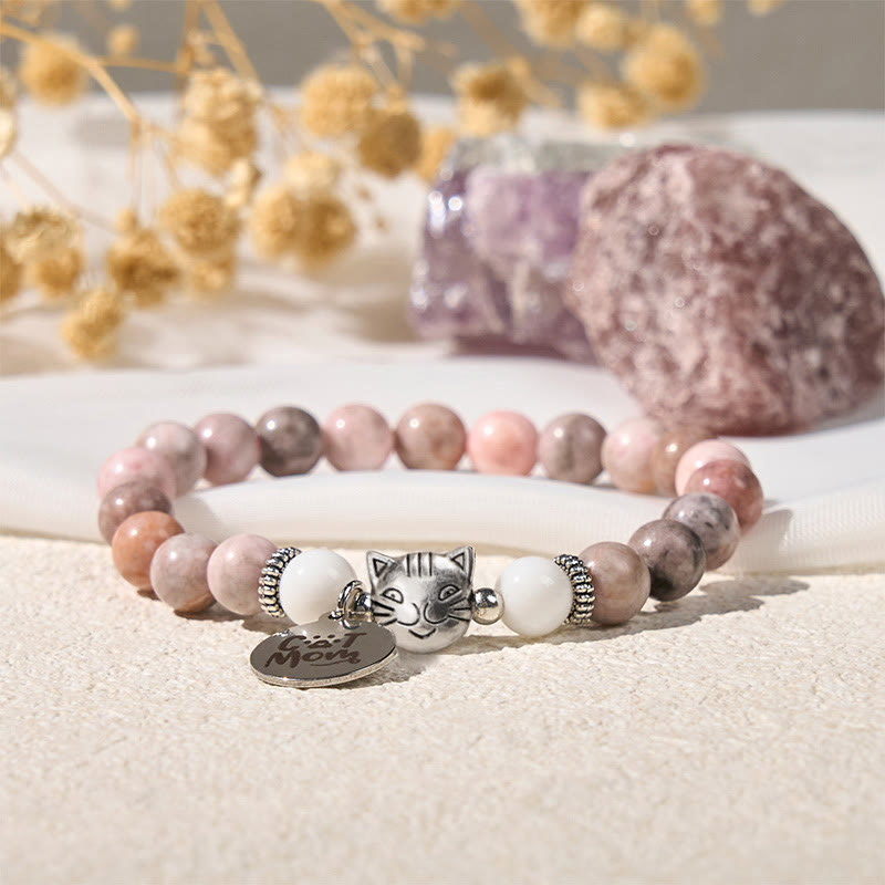 Bransoletka ochronna z motywem głowy kota i zebry z Buddha Stones - image 2
