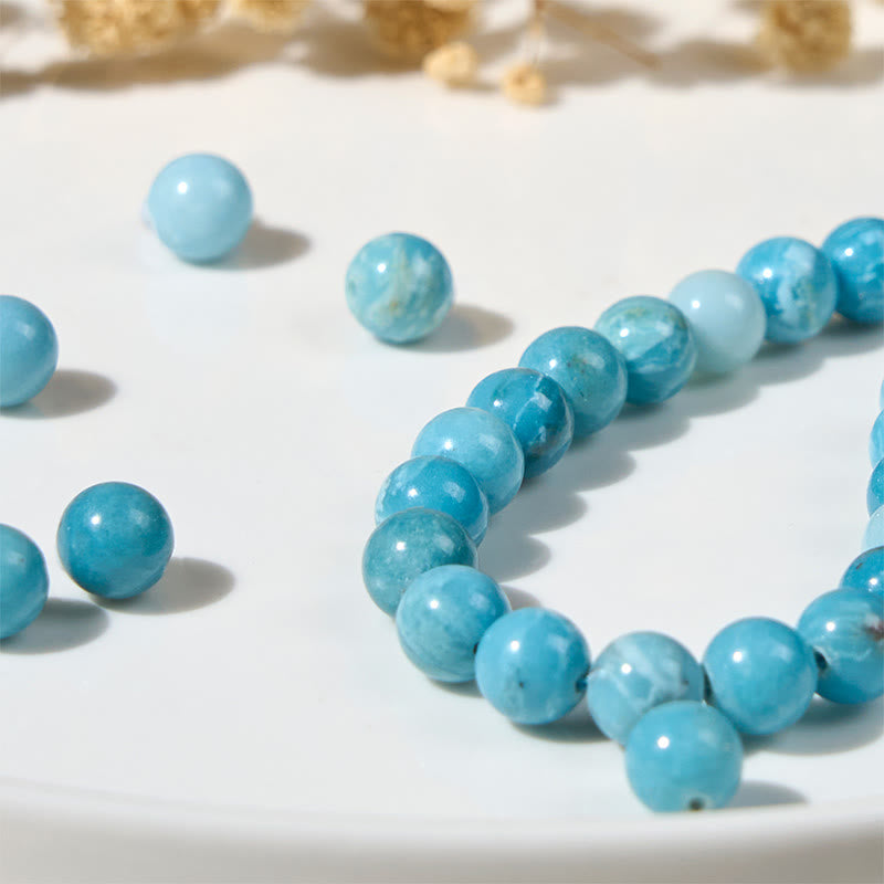 Bransoletka z koralików mądrości z naturalnego kamienia Buddha Stones Larimar - image 6