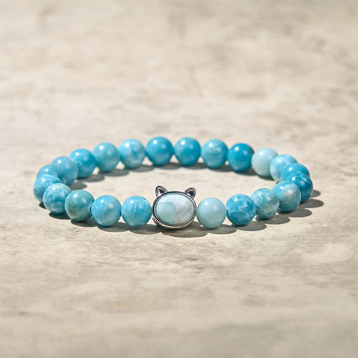 Bransoletka z koralików mądrości z naturalnego kamienia Buddha Stones Larimar - image 7