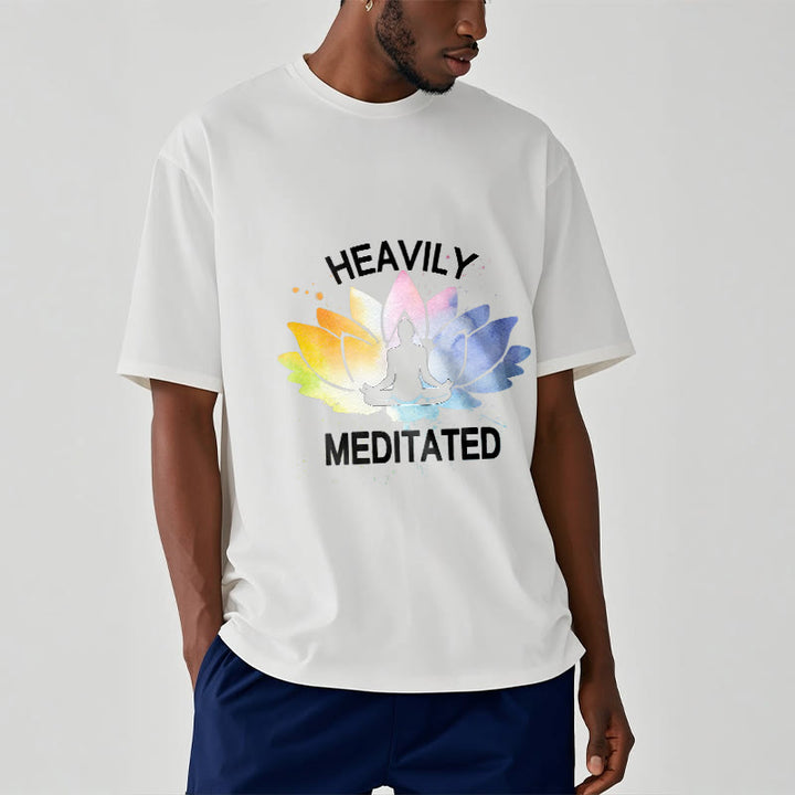 Koszulka z bawełny z kolorowym wzorem medytacyjnym " Buddha Stones " z kwiatem lotosu - image 7