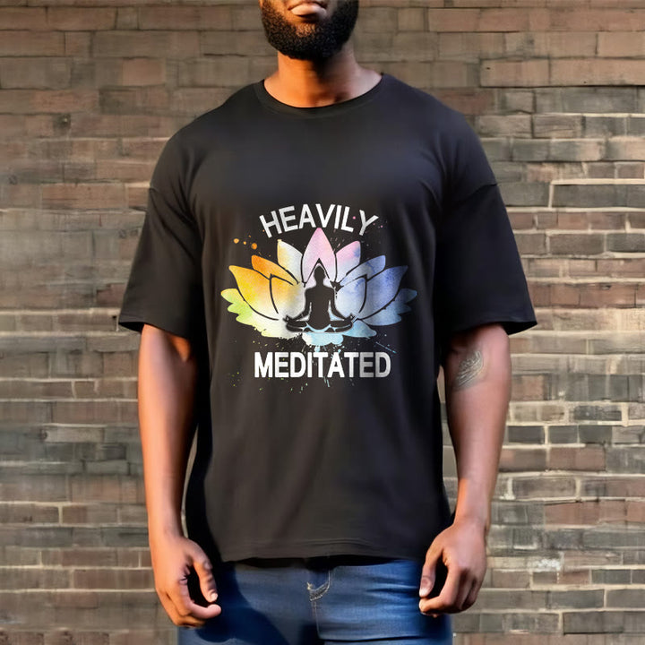 Koszulka z bawełny z kolorowym wzorem medytacyjnym " Buddha Stones " z kwiatem lotosu - image 3