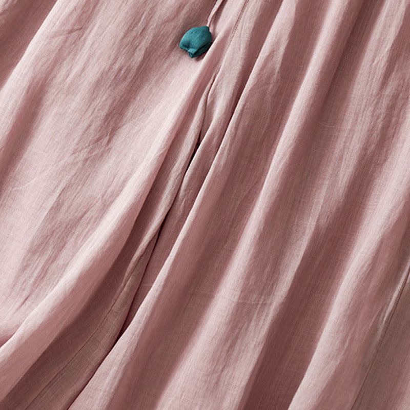 Spodnie damskie z szerokimi nogawkami i kieszeniami, proste, z bawełny, z nadrukiem "Buddha Stones", ze ściągaczem - image 13