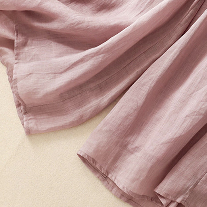 Spodnie damskie z szerokimi nogawkami i kieszeniami, proste, z bawełny, z nadrukiem "Buddha Stones", ze ściągaczem - image 14