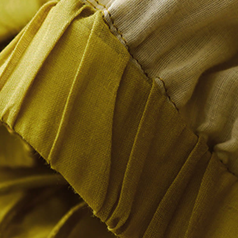 Spodnie damskie z szerokimi nogawkami i kieszeniami, proste, z bawełny, z nadrukiem "Buddha Stones", ze ściągaczem - image 19