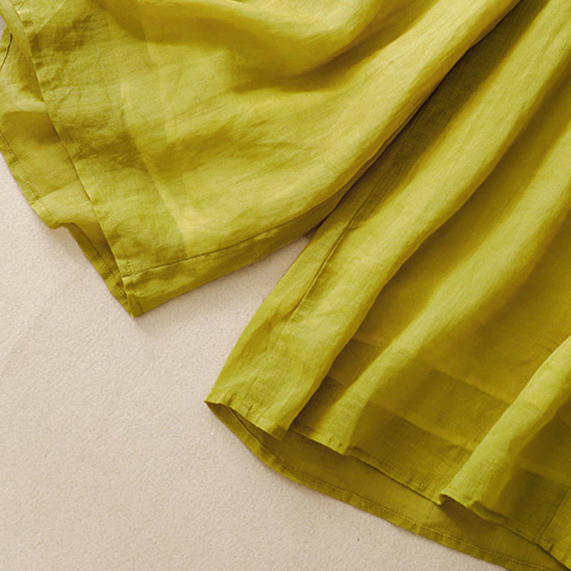 Spodnie damskie z szerokimi nogawkami i kieszeniami, proste, z bawełny, z nadrukiem "Buddha Stones", ze ściągaczem - image 18