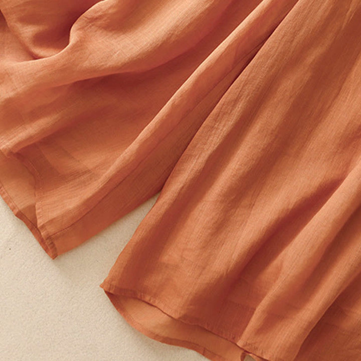 Spodnie damskie z szerokimi nogawkami i kieszeniami, proste, z bawełny, z nadrukiem "Buddha Stones", ze ściągaczem - image 25