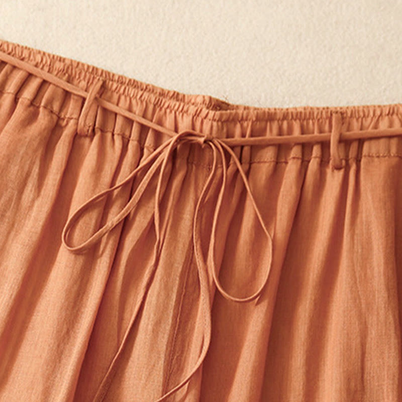 Spodnie damskie z szerokimi nogawkami i kieszeniami, proste, z bawełny, z nadrukiem "Buddha Stones", ze ściągaczem - image 23