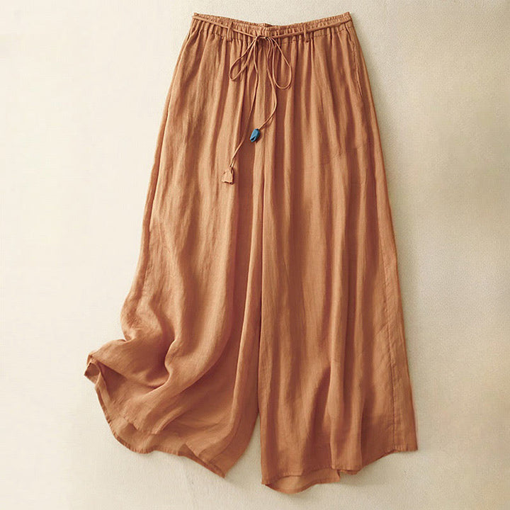 Spodnie damskie z szerokimi nogawkami i kieszeniami, proste, z bawełny, z nadrukiem "Buddha Stones", ze ściągaczem - Ciemnopomarańczowy - US8-10，UK/AU12-14，EU40-42 (2XL) - image 22