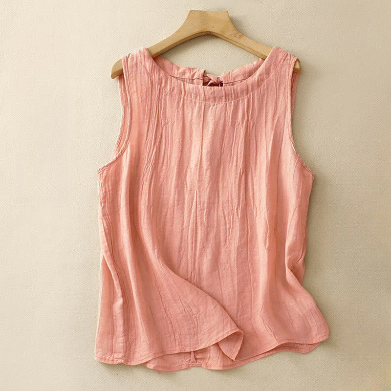 Kamizelka damska bez rękawów z koronką i marszczeniami w kolorze białym i Buddha Stones - LightSalmon - US8-10，UK/AU12-14，EU40-42 (2XL) - image 1