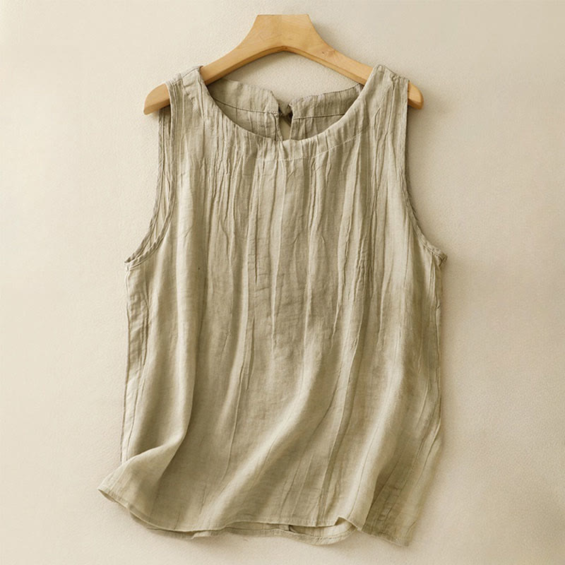 Kamizelka damska bez rękawów z koronką i marszczeniami w kolorze białym i Buddha Stones - Ciemny Khaki - US8-10，UK/AU12-14，EU40-42 (2XL) - image 8