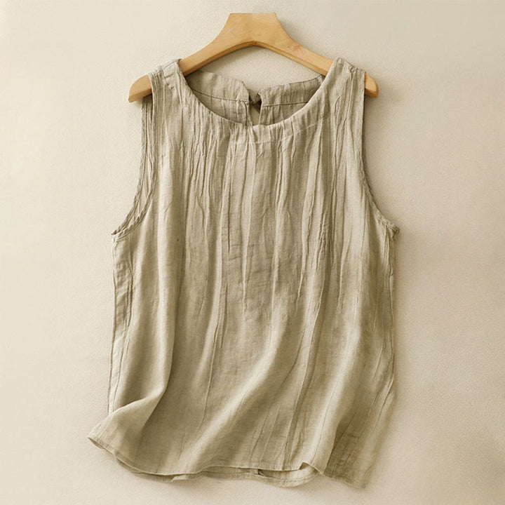 Kamizelka damska bez rękawów z koronką i marszczeniami w kolorze białym i Buddha Stones - Ciemny Khaki - US8-10，UK/AU12-14，EU40-42 (2XL) - image 8