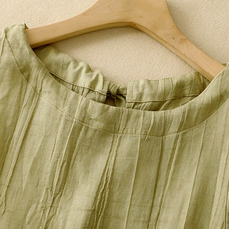 Kamizelka damska bez rękawów z koronką i marszczeniami w kolorze białym i Buddha Stones - image 14