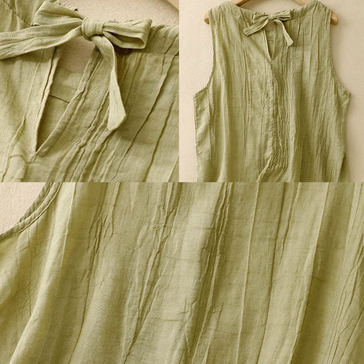 Kamizelka damska bez rękawów z koronką i marszczeniami w kolorze białym i Buddha Stones - image 15