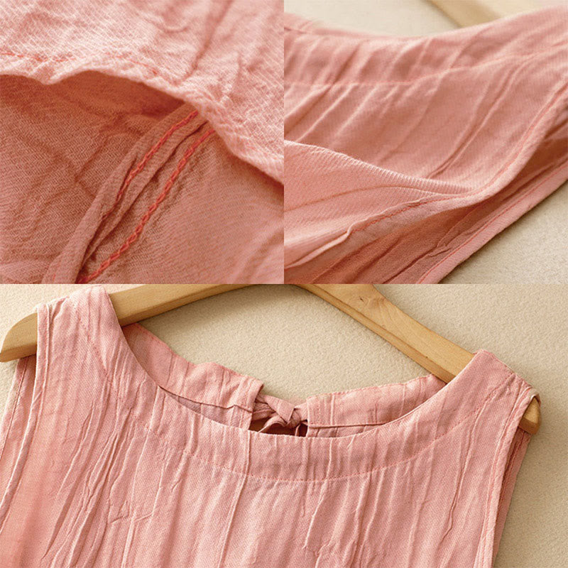 Kamizelka damska bez rękawów z koronką i marszczeniami w kolorze białym i Buddha Stones - image 2