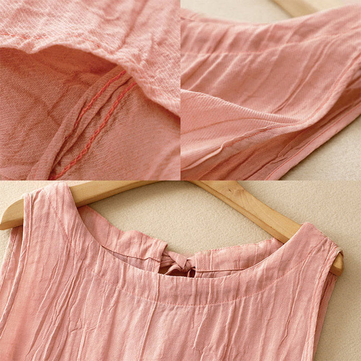 Kamizelka damska bez rękawów z koronką i marszczeniami w kolorze białym i Buddha Stones - image 2