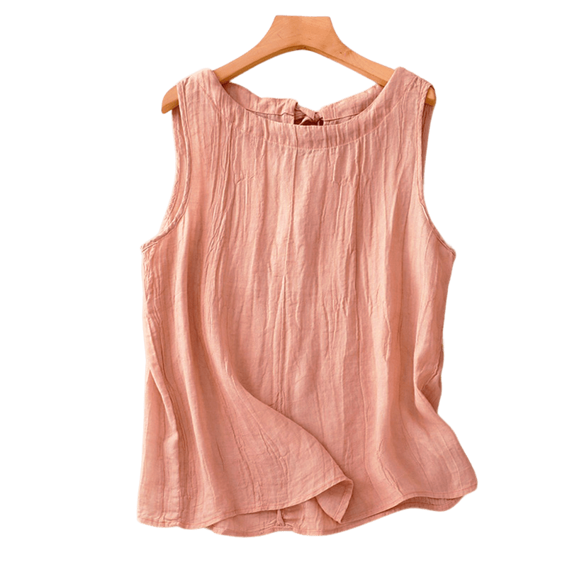 Kamizelka damska bez rękawów z koronką i marszczeniami w kolorze białym i Buddha Stones - image 5